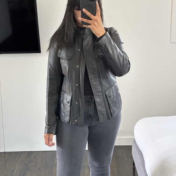 Vince Jacket Biker Pocket Leather Women's Sz Medium Authentic❤️ - Picture 1 of 12